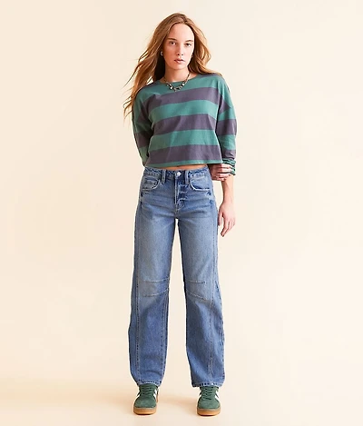 High Rise Barrel Stretch Jean
