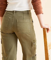 High Rise Wide Leg Stretch Cargo Pant