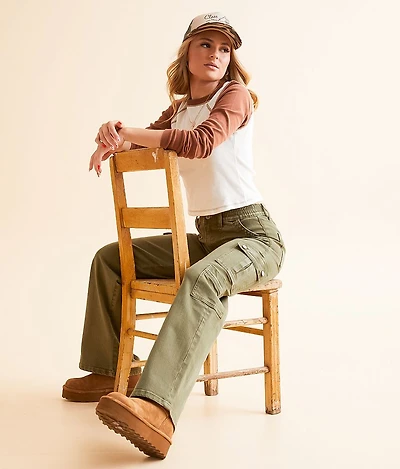High Rise Wide Leg Stretch Cargo Pant