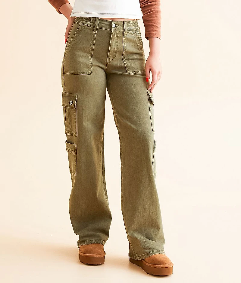 High Rise Wide Leg Stretch Cargo Pant