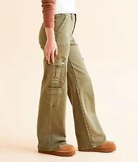 High Rise Wide Leg Stretch Cargo Pant