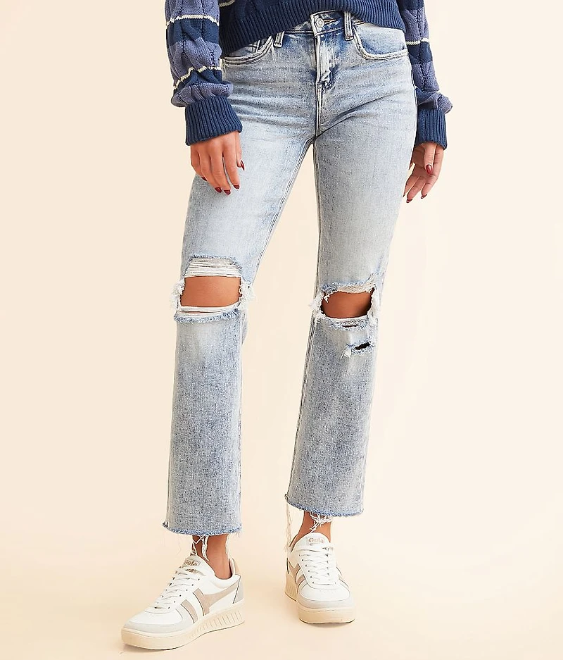 Mid-Rise Cropped Straight Stretch Jean