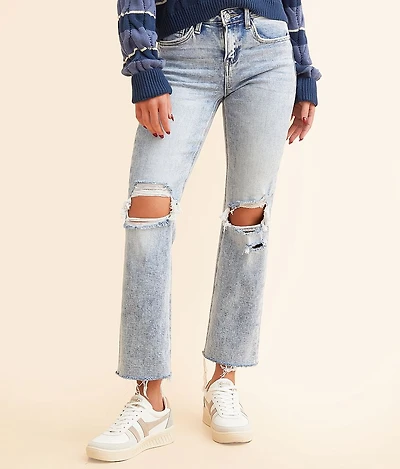 Mid-Rise Cropped Straight Stretch Jean