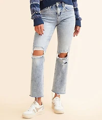 Mid-Rise Cropped Straight Stretch Jean