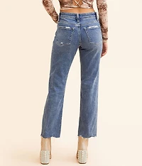 Mid-Rise Cropped Straight Stretch Jean