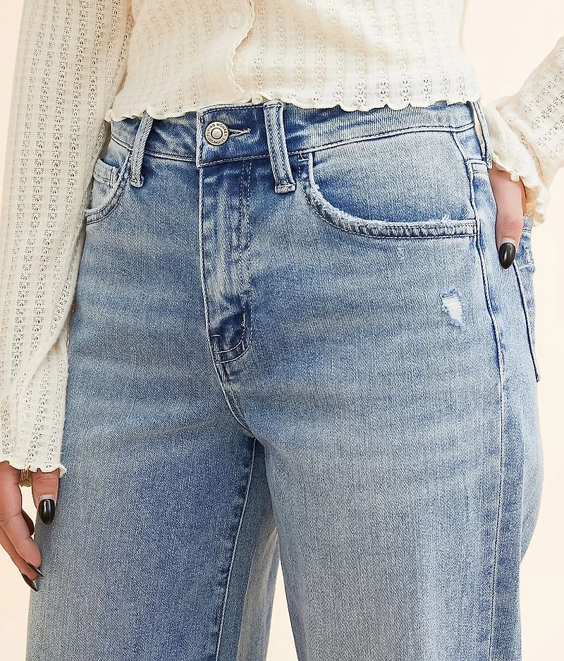 Baggy Wide Leg Stretch Cuffed Jean