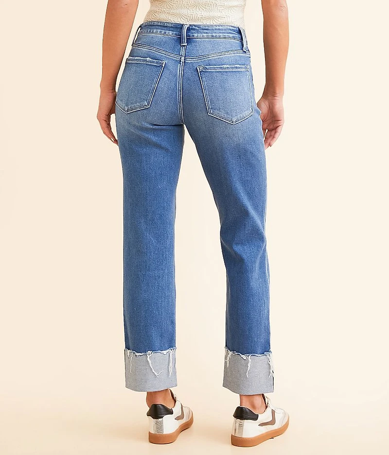 Mid-Rise Cropped Straight Stretch Jean