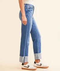 Mid-Rise Cropped Straight Stretch Jean