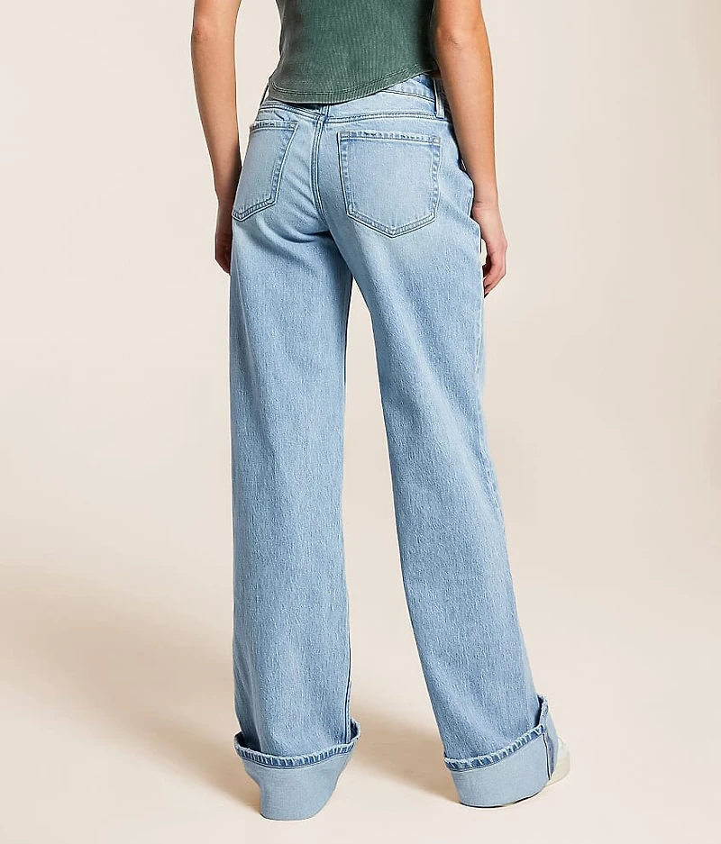 Baggy Low Rise Wide Leg Stretch Cuffed Jean