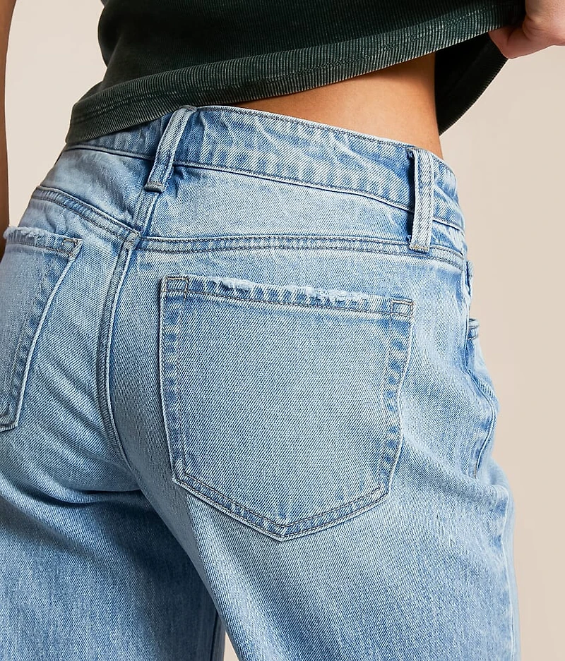 Baggy Low Rise Wide Leg Stretch Cuffed Jean