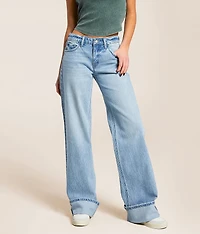 Baggy Low Rise Wide Leg Stretch Cuffed Jean