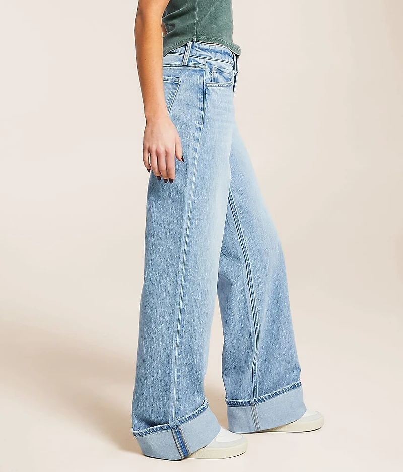 Baggy Low Rise Wide Leg Stretch Cuffed Jean