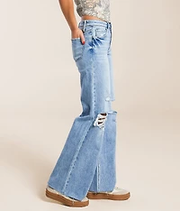 Mid-Rise Wide Leg Stretch Jean