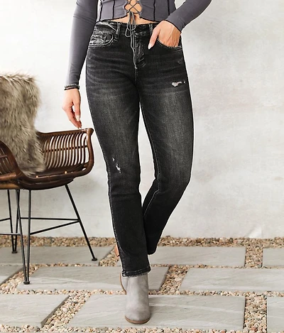 Mid-Rise Ankle Straight Stretch Jean