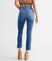 High Rise Cropped Straight Stretch Jean