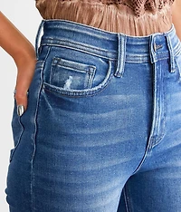 High Rise Cropped Straight Stretch Jean