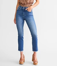 High Rise Cropped Straight Stretch Jean