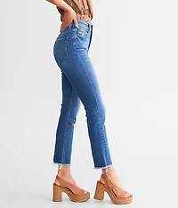 High Rise Cropped Straight Stretch Jean