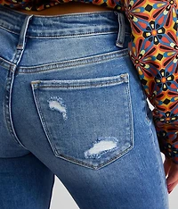 Mid-Rise Cropped Flare Stretch Jean