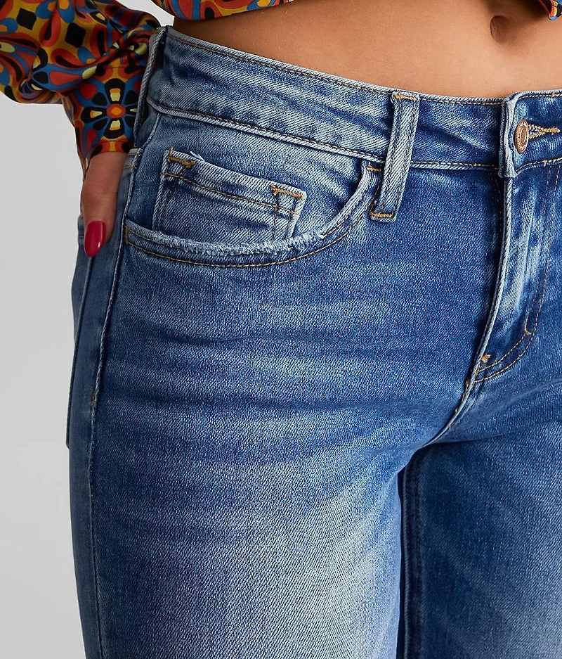 Mid-Rise Cropped Flare Stretch Jean