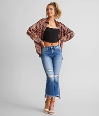 Mid-Rise Cropped Flare Stretch Jean
