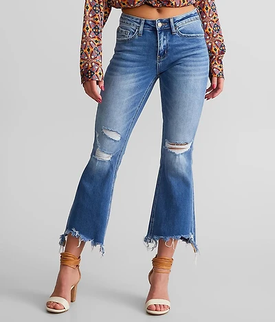 Mid-Rise Cropped Flare Stretch Jean
