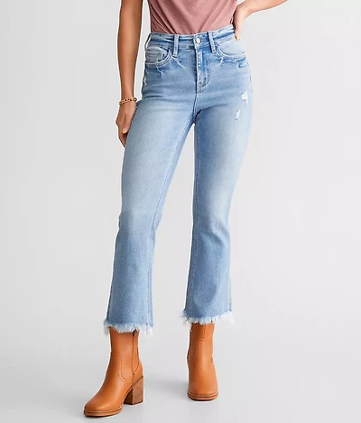 High Rise Cropped Flare Stretch Jean