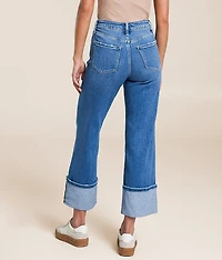 High Rise Cropped Wide Leg Stretch Jean