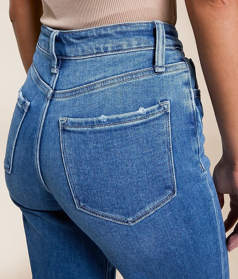 High Rise Cropped Wide Leg Stretch Jean