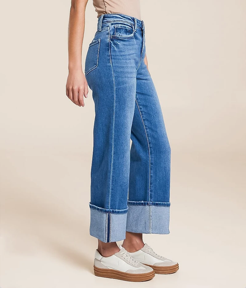 High Rise Cropped Wide Leg Stretch Jean