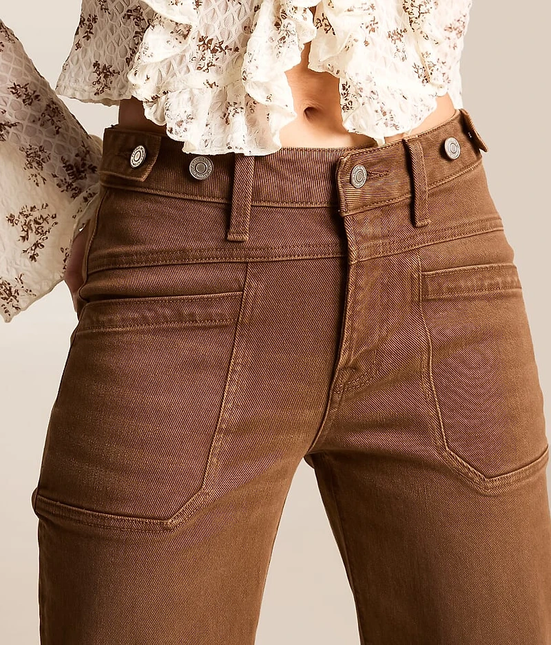 High Rise Wide Leg Stretch Cuffed Jean