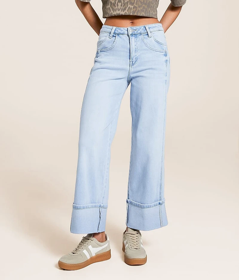 High Rise Cropped Wide Leg Stretch Jean