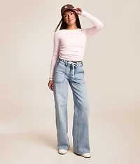 High Rise Wide Leg Stretch Jean