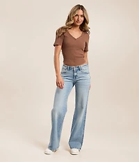 Low Rise Wide Leg Stretch Jean