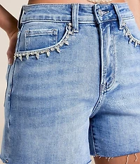 Rhinestone High Rise Stretch Short