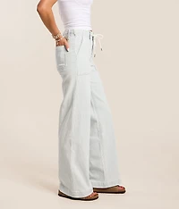 High Rise Striped Wide Leg Stretch Jean