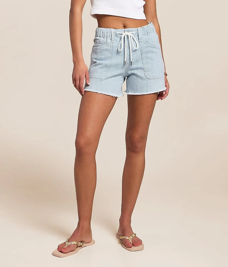 Striped High Rise Stretch Short