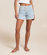 Striped High Rise Stretch Short