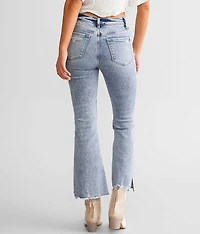 High Rise Cropped Split Flare Stretch Jean