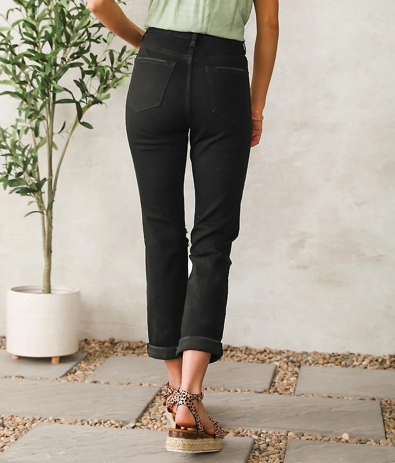 High Rise Boyfriend Stretch Cuffed Jean
