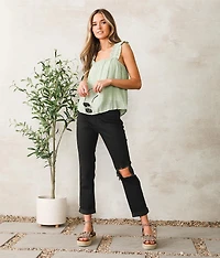 High Rise Boyfriend Stretch Cuffed Jean