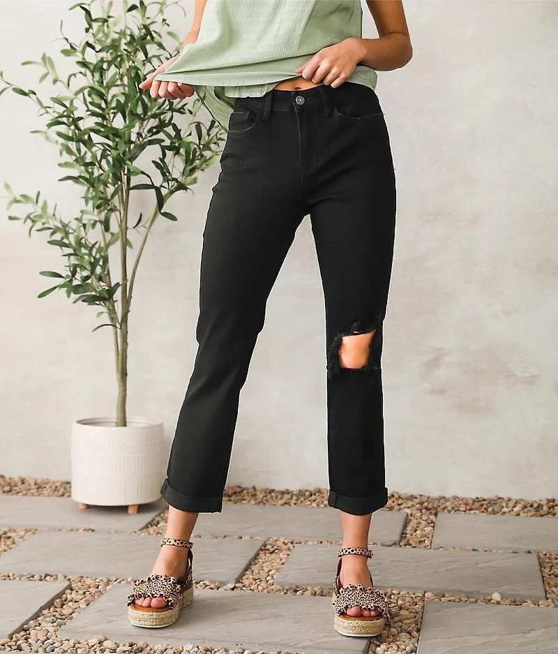 High Rise Boyfriend Stretch Cuffed Jean