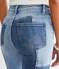 High Rise Pieced Flare Stretch Jean