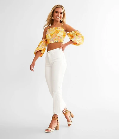 High Rise Cropped Flare Stretch Jean