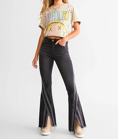 High Rise Super Split Flare Stretch Jean