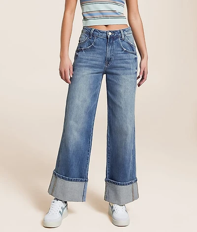 Kris Baggy Wide Leg Cropped Stretch Jean