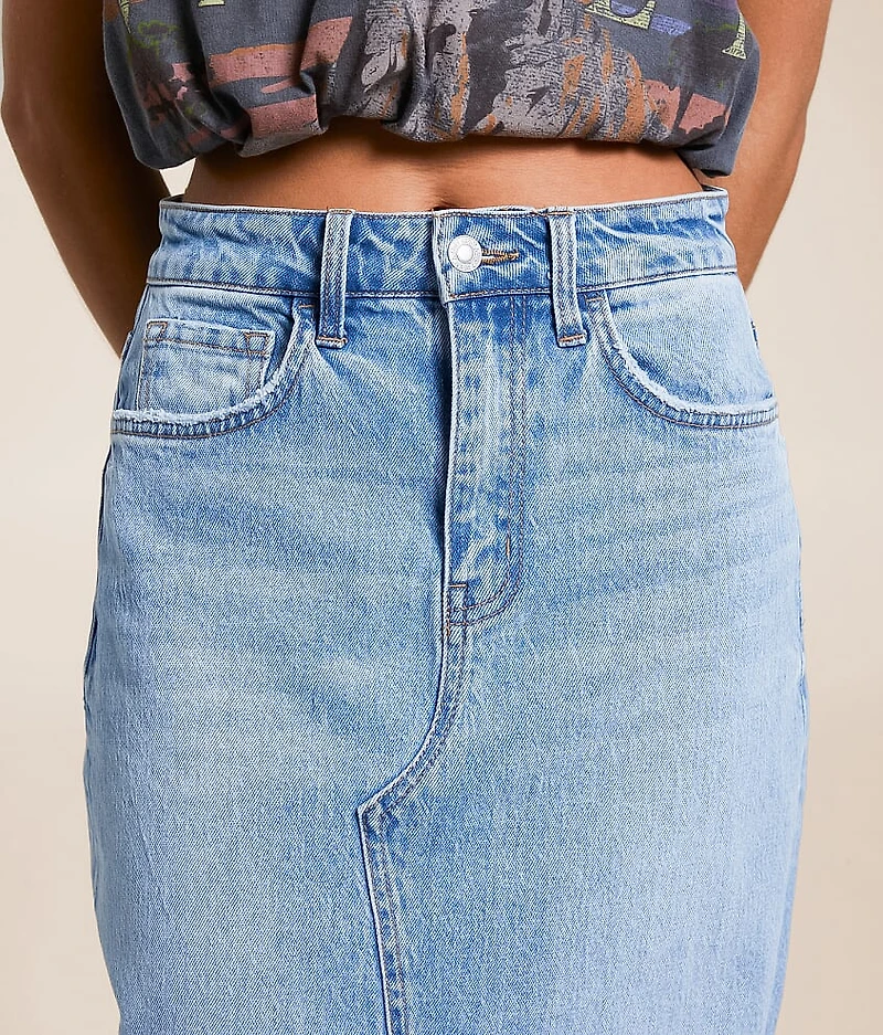 Claudia High Rise Midi Denim Skirt