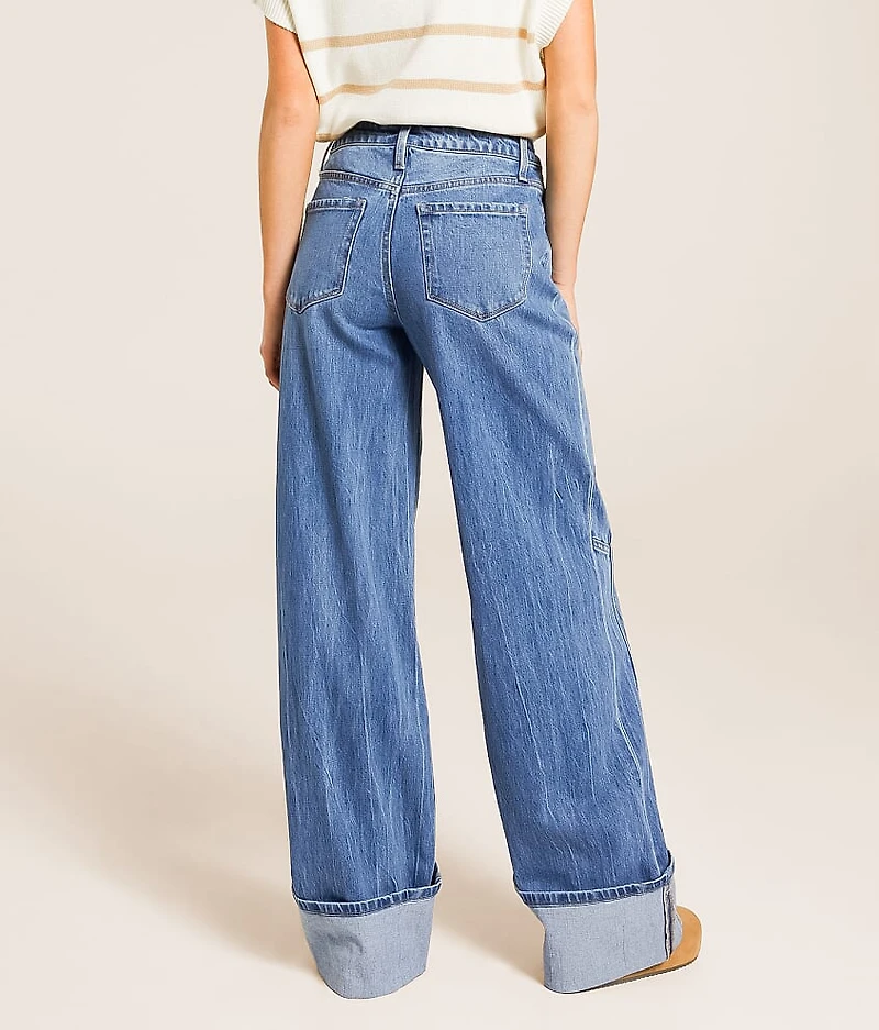 Kris Baggy Wide Leg Stretch Cuffed Jean