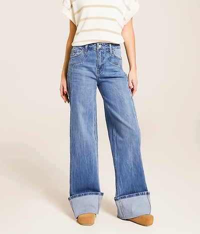 Kris Baggy Wide Leg Stretch Cuffed Jean