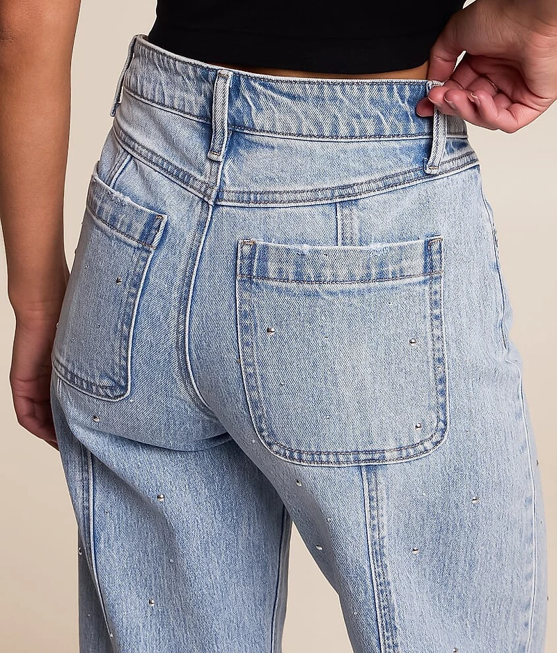 Kate Rhinestone Barrel Jean